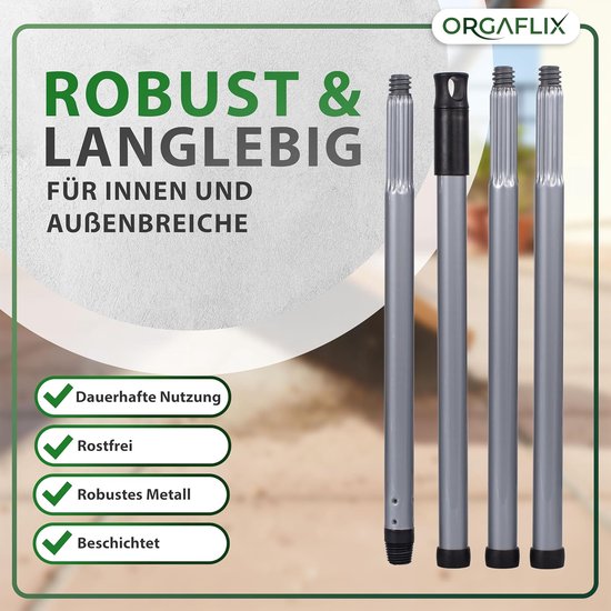 Steel Bezemsteel - Verstelbare steel - Schoonmaken - Modulair ontwerp - 60-130 cm - Grijs van STEEL — afbeelding 2