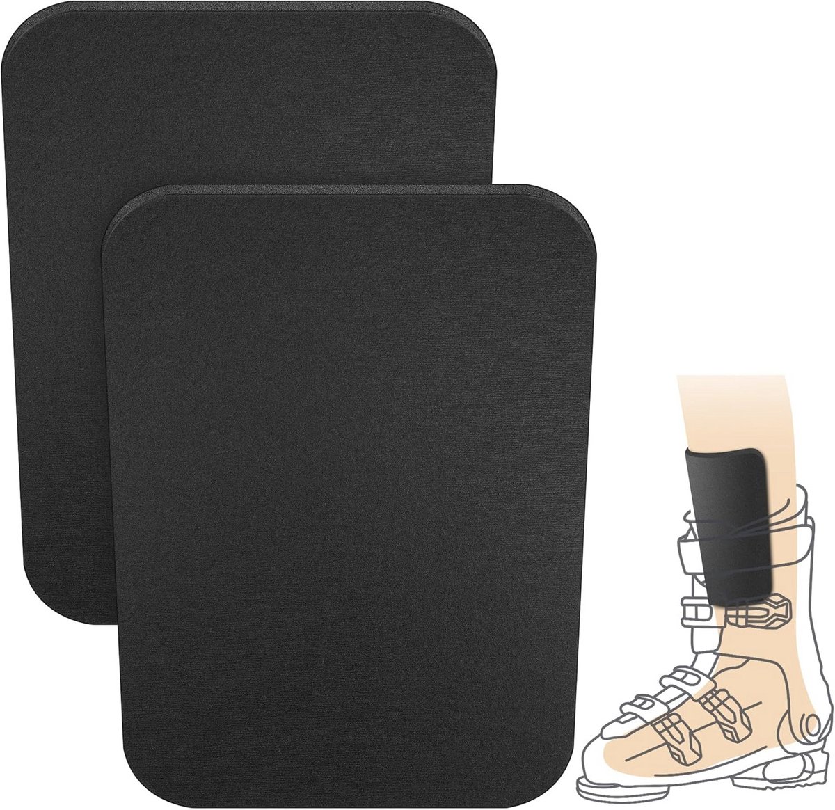 Scheenbeschermers - Ski Beschermers - Wintersport Comfort - Traagschuim Materiaal - 2 Stuks 5mm - Zwart