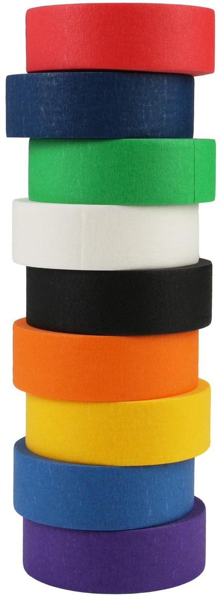 Dailygoods- Plakband 9 Rollen - Gekleurde Plakband - Afplaktape Schilderen - Masking Tape - Decoratief Tape - 20mm x 13m