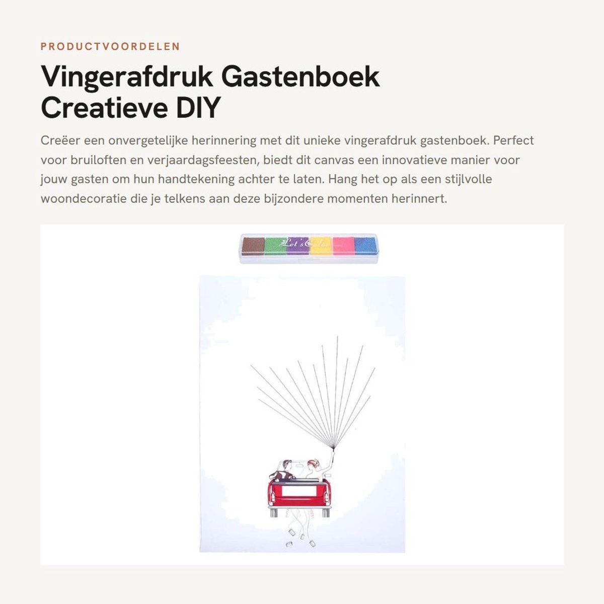 Dailygoods- Vingerafdruk Gastenboek Creatief - Vingerafdruk Boom - Canvas - Herbruikbaar - Hoogwaardig - Steekbestendig