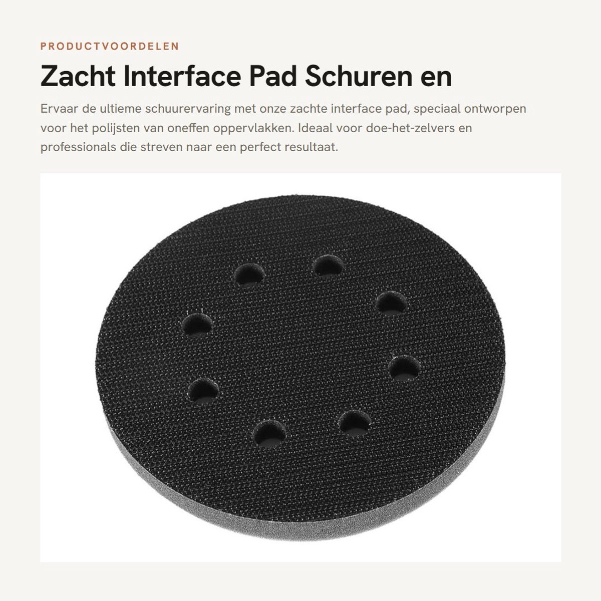 Dailygoods - Zacht Interface Pad - Schuren en Polijsten - Antivibratie - 125 mm Diameter - Geschikt voor Elektrisch Gereedschap - Zwart