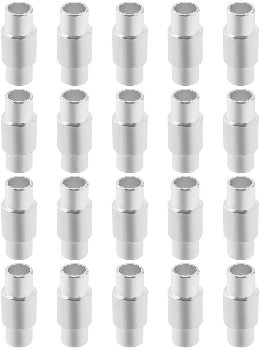 Dailygoods- Lager - 20pcs Aluminium Inline Skates Spacer - Lagerbeugels - Rollerblade/Skates - Duurzaam - Binnen/ Buiten diameter 6.3/7.9 mm - Skate Spacers