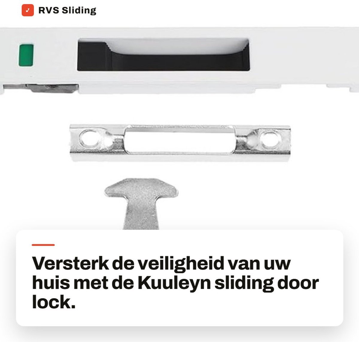 Dailygoods- Schuifdeurslot Roestvrij Staal - Deurslot Buitendeur - Deurslot Glasdeur - Deursloten - Modern Design - Inclusief Accessoires