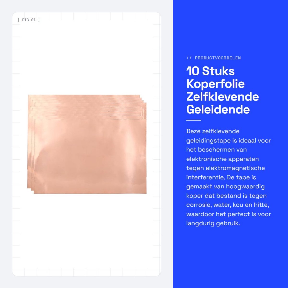 Dailygoods - 10 Stuks Koperfolie Zelfklevende Geleidende Tape voor EMI Afscherming