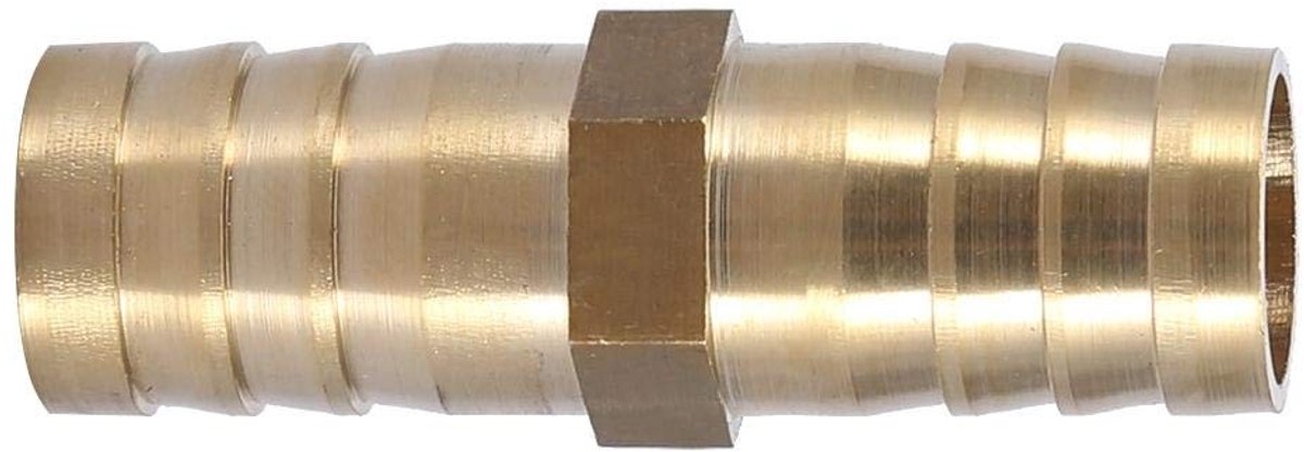 Dailygoods- Slangverbinder 14mm Messing - Rechte 2-weg Koppeling - Pijpverbinder - Prikkeldraad - Kwaliteitsproduct - Industriële Toepassing
