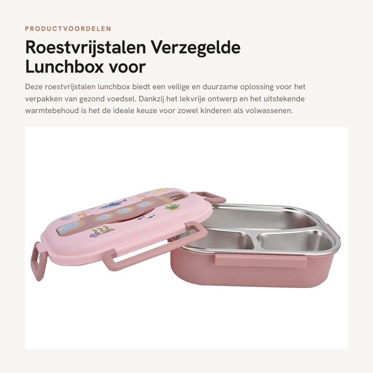 Dailygoods- Lunchbox Roestvrij Staal - Lekvrij - Duurzaam - Vaatwasmachinebestendig - Verbeterde Hoes - Ideaal voor Kinderen/Volwassenen - Voedselcontainer