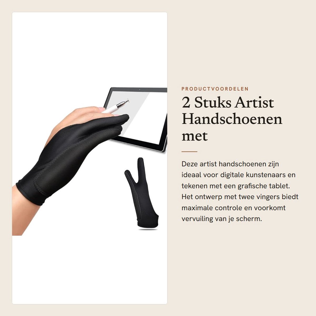 Dailygoods- Tekening Handschoen Antivervuiling - 2 Stuks - Digitale Tekening - Palm Afwijzing - Universele Maat - Verminderde Wrijving - Tekenhandschoenen