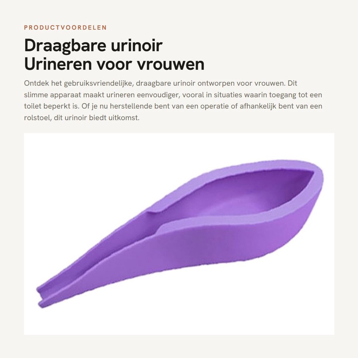 Dailygoods- Urinoir Draagbaar - Siliconen Urinoir voor Vrouwen - Handig voor Gehandicapte Vrouwen - Reisvriendelijk - Eenvoudig te Gebruiken - Inclusief Tas - Vrouwelijk Urineerapparaat