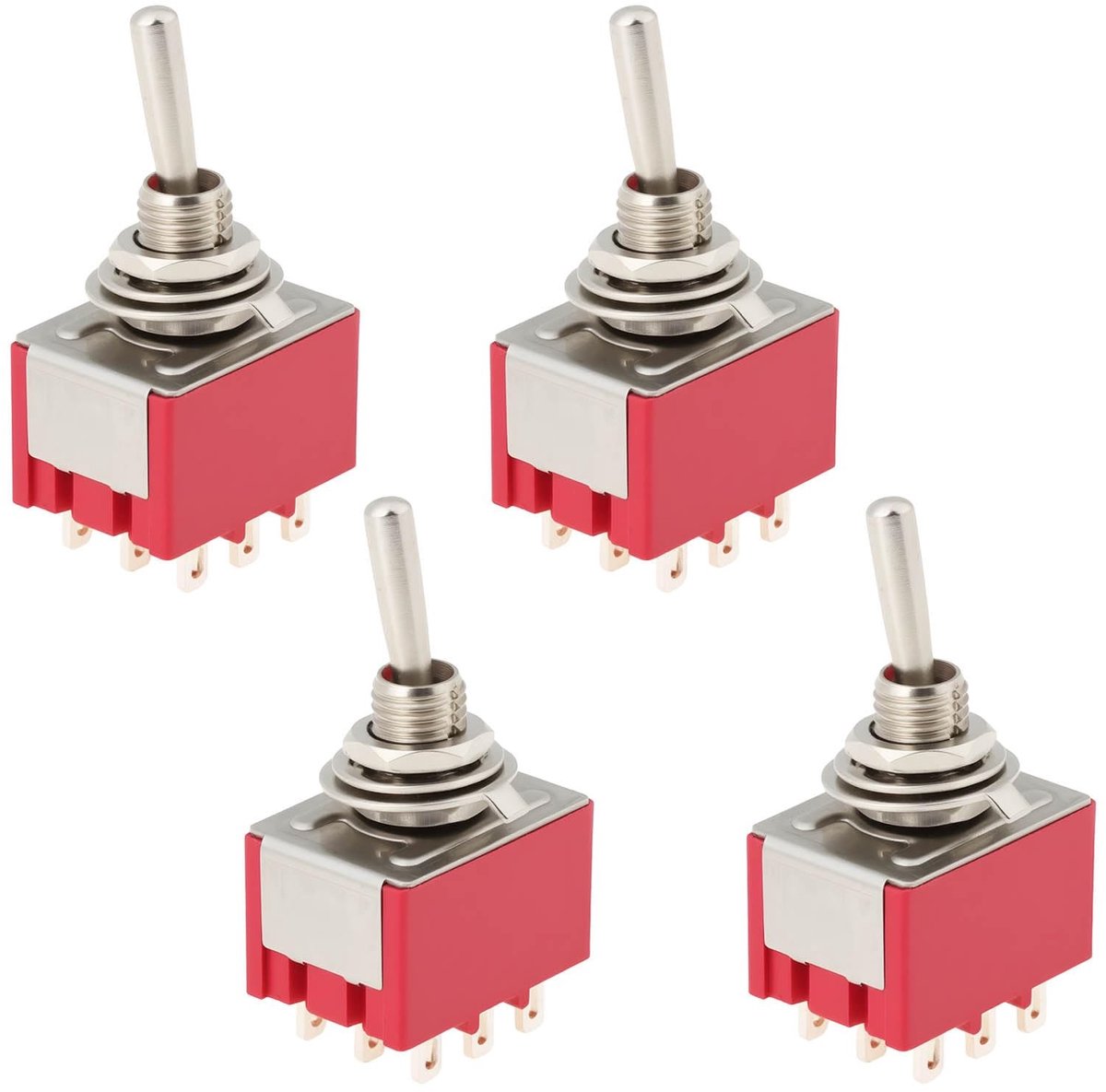 Dailygoods - Tuimelschakelaar - 9Pin 2-positie - MTS-302 - 3PDT - Voor gitaar effectpedalen - Betrouwbare schakeling - Geschikt voor diverse toepassin...