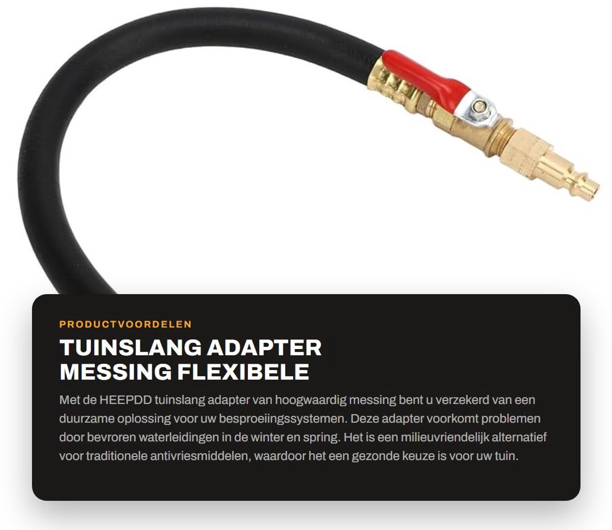 Dailygoods - Tuinslang Adapter - Messing - Flexibele Winterbescherming - Besproeiingssystemen - Tuinonderhoud - Geschikt voor Tuinieren - Kwaliteit
