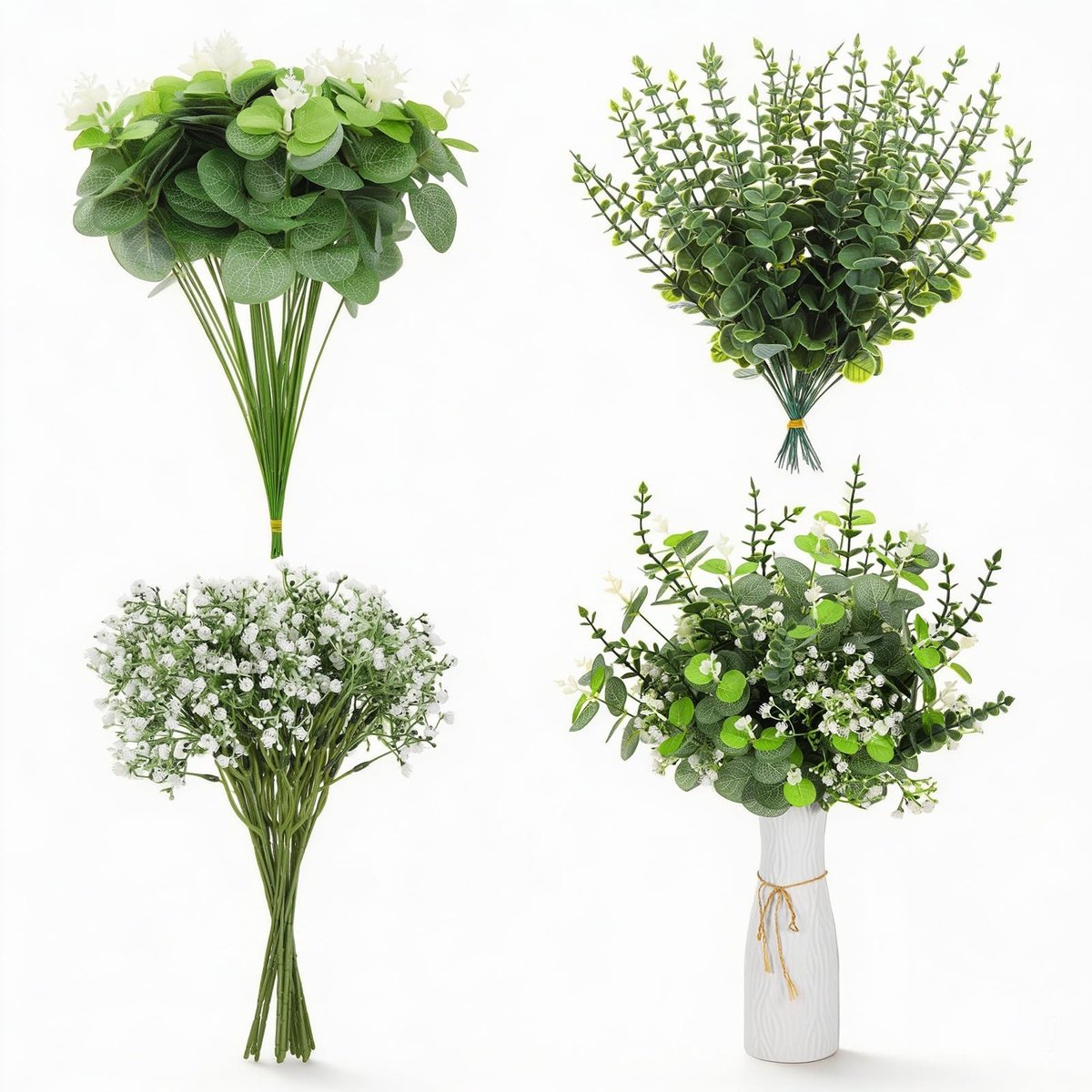 Dailygoods- Kunstbloemen 100 Stuks - Kunststof Gipskruid - Levensechte Bloemen - Decoratie Voor Binnen/Buiten - Hoogte 33-38 cm - Duurzaam Cadeau - Nep Bloemen