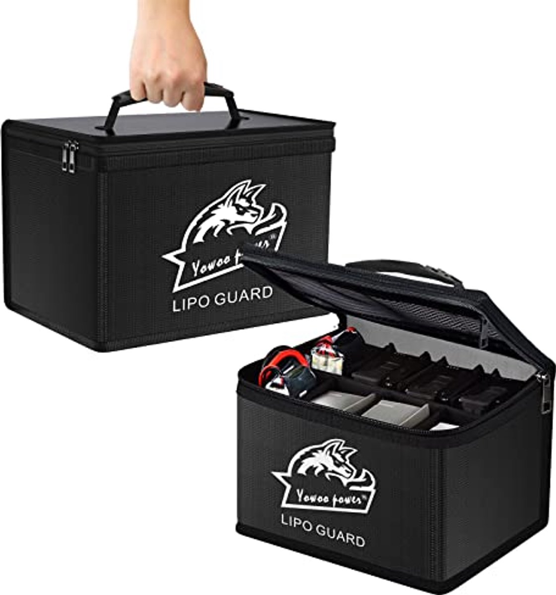 Lipo Safe Bag - Batterij Beschermer - Veilig Opladen - Vlamvertragend Materiaal - 34 x 28 x 15 cm - Zwart