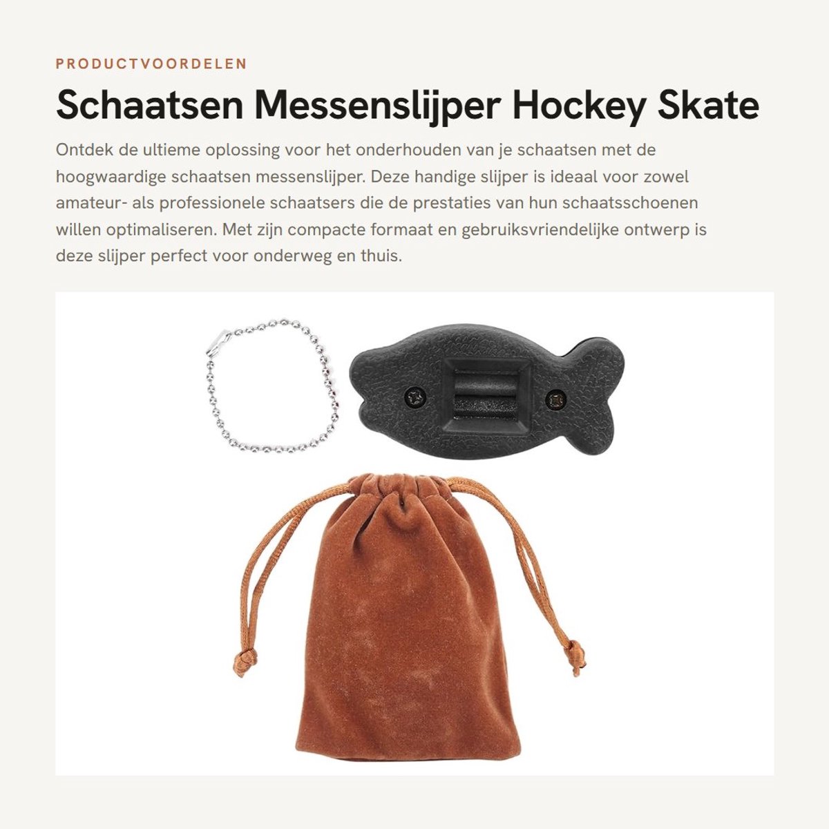 Dailygoods- Messenslijper - Schaatsen Slijpen - Onderhoudstool - Diamant + Kunststof - Compact 7.5x3.5x2.5cm - Inclusief Opbergtas - Schaatsenslijper