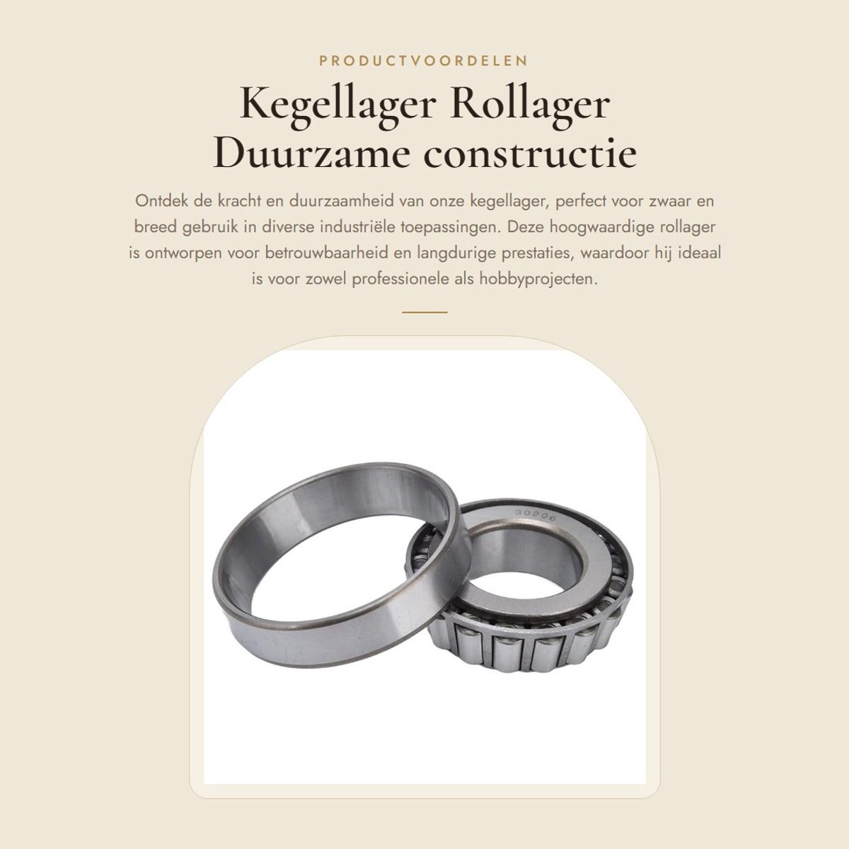 Dailygoods- Kegellager duurzame standaard constructie - Rollager - Zwaar gebruik - Breed gebruik - 30206 - Lager