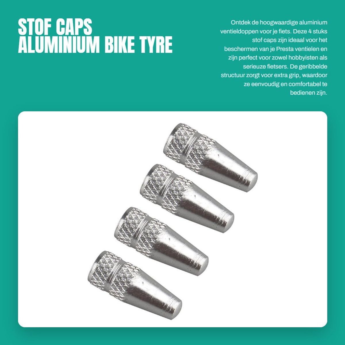 Dailygoods- Ventielkap Aluminium - Ventieldopjes Fiets - Hoge Druk Afdichting - 4 Stuks - Lichtgewicht - Duurzaam - Ventieldop
