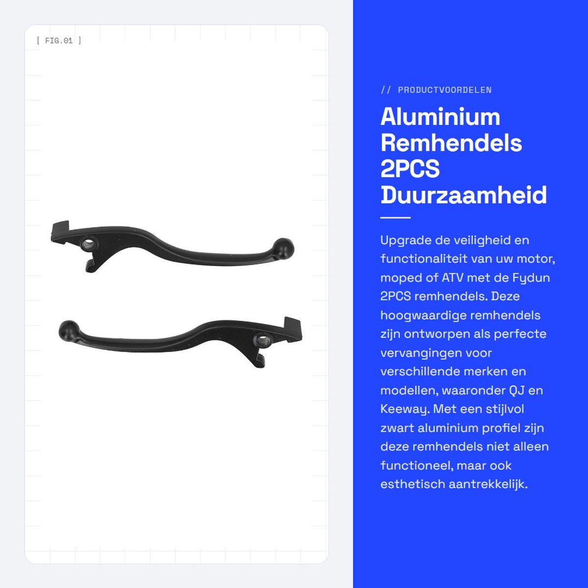 Dailygoods- Remhendel - Vervanging voor Motorfiets/Moped/ATV - Lichtgewicht - Duurzaam Aluminium - Verhoogde Veiligheid - Eenvoudige Installatie - Remhebel