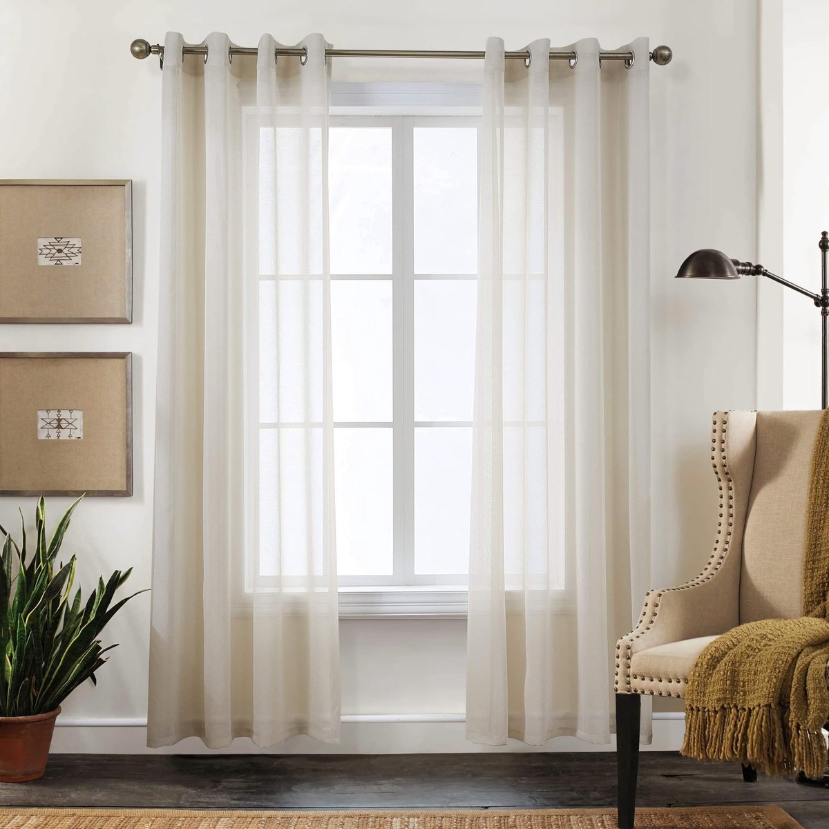 Dailygoods- Voile-gordijnen set van 2 - H260 x B140 cm - Polyester - Raamgordijn - Moderne