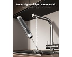 Melkopschuimer - Schuimmaker - Dranken Bereiden - Instelbare Snelheid - Compact Ontwerp - Grijs