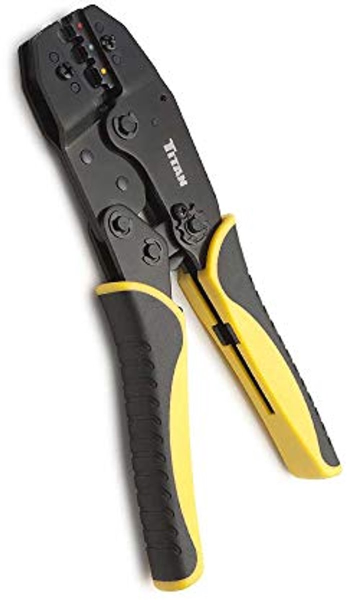 Krimptang - Draadkrimper - Elektrische werkzaamheden - Ratelmechanisme - 22-10 AWG - Geel