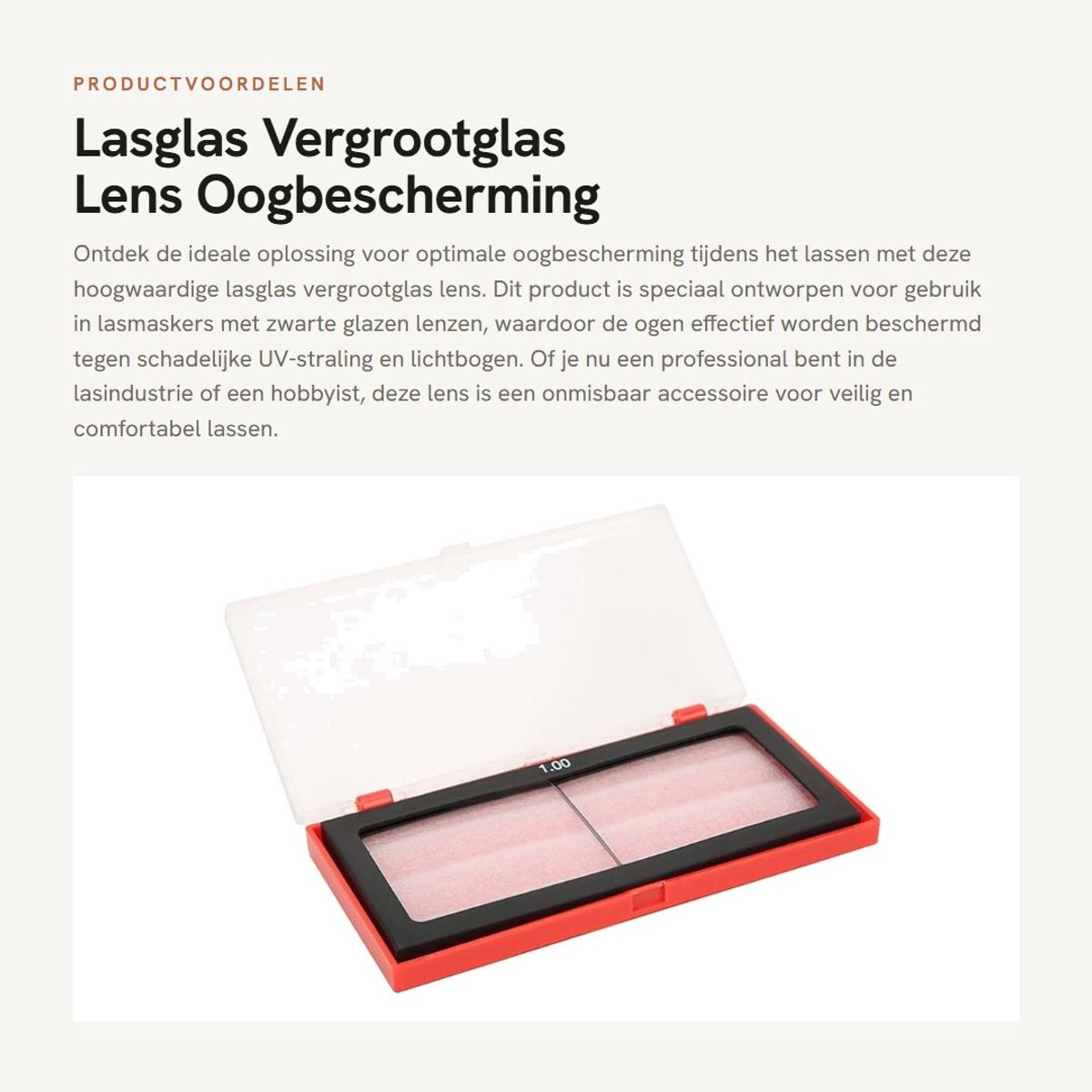Dailygoods- Lasglas Oogbescherming - Vergrootglas - Dioptrie 1.0/1.5/2.0/2.5/3.0 - Professionele Afwerking - Geschikt voor Lassen - UV-Bescherming - Laslens