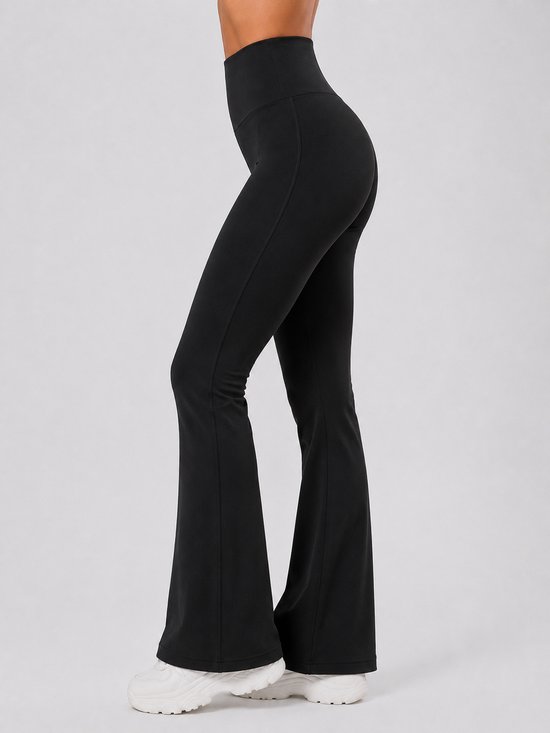 SparkNine Sonrisa flare legging - S - zwart - high waist - scrunch-effect - zacht & comfortabel van Merkloos — afbeelding 2