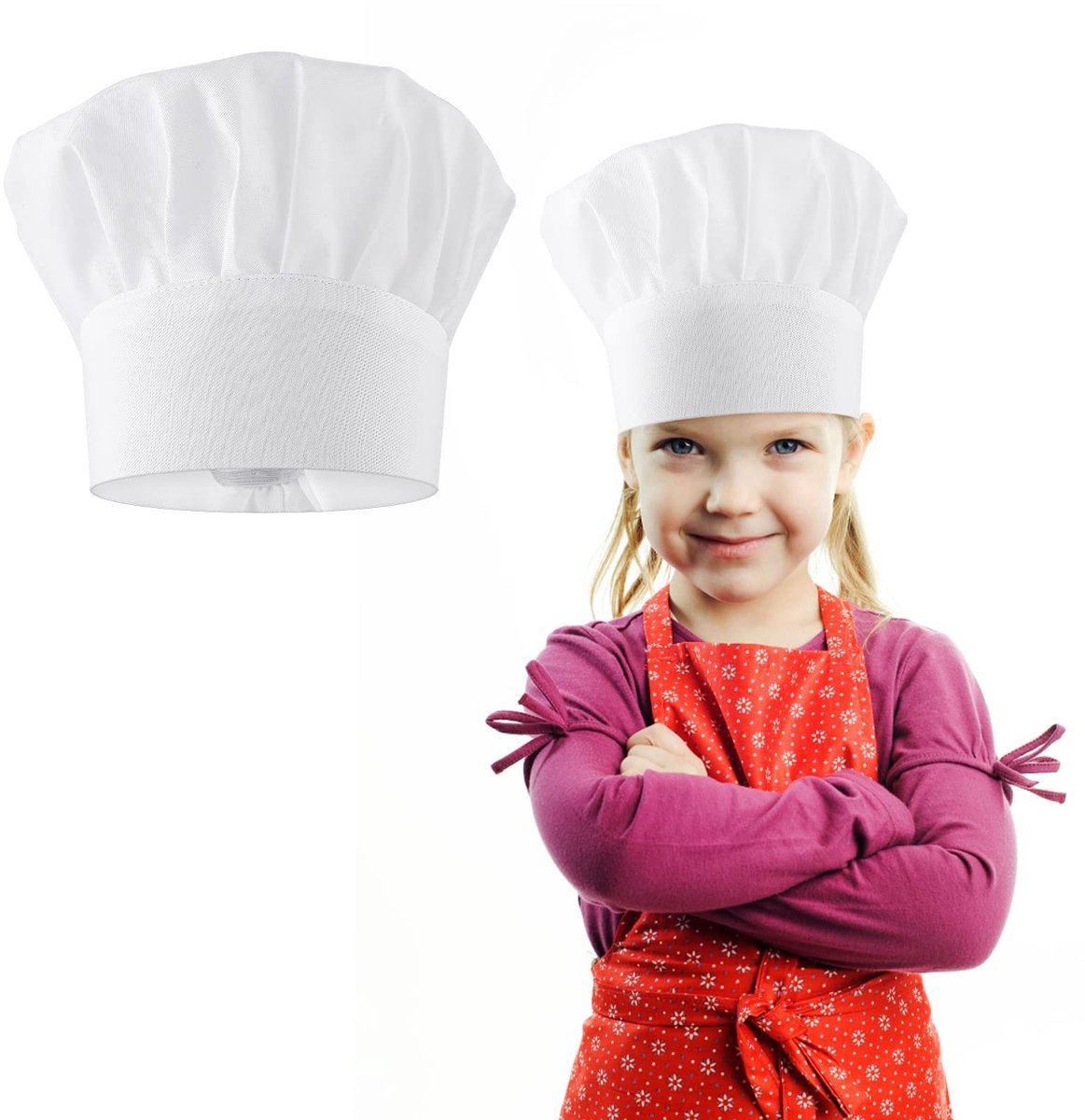 Dailygoods- Koksmuts Verstelbaar - Koksmuts Kinderen - Koksmuts Baby's - Elastisch - One Size - Geschikt voor Meisjes - Kookpet