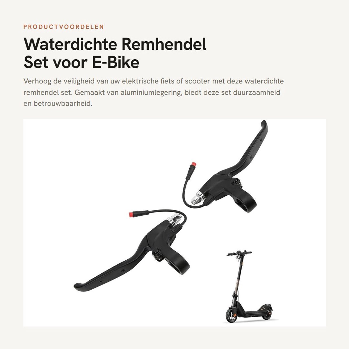 Dailygoods - Waterdichte Remhendel Set voor E-Bike en Scooter