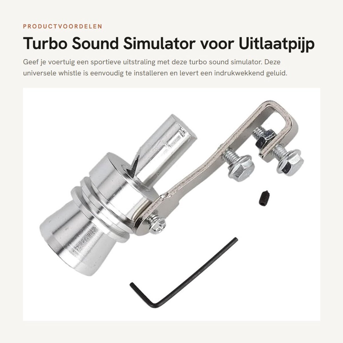 Dailygoods- Turbo Sound Simulator - Universele Uitlaatpijp - Overdrukventiel - Trompet Type - Geluidsimulator - Groot formaat