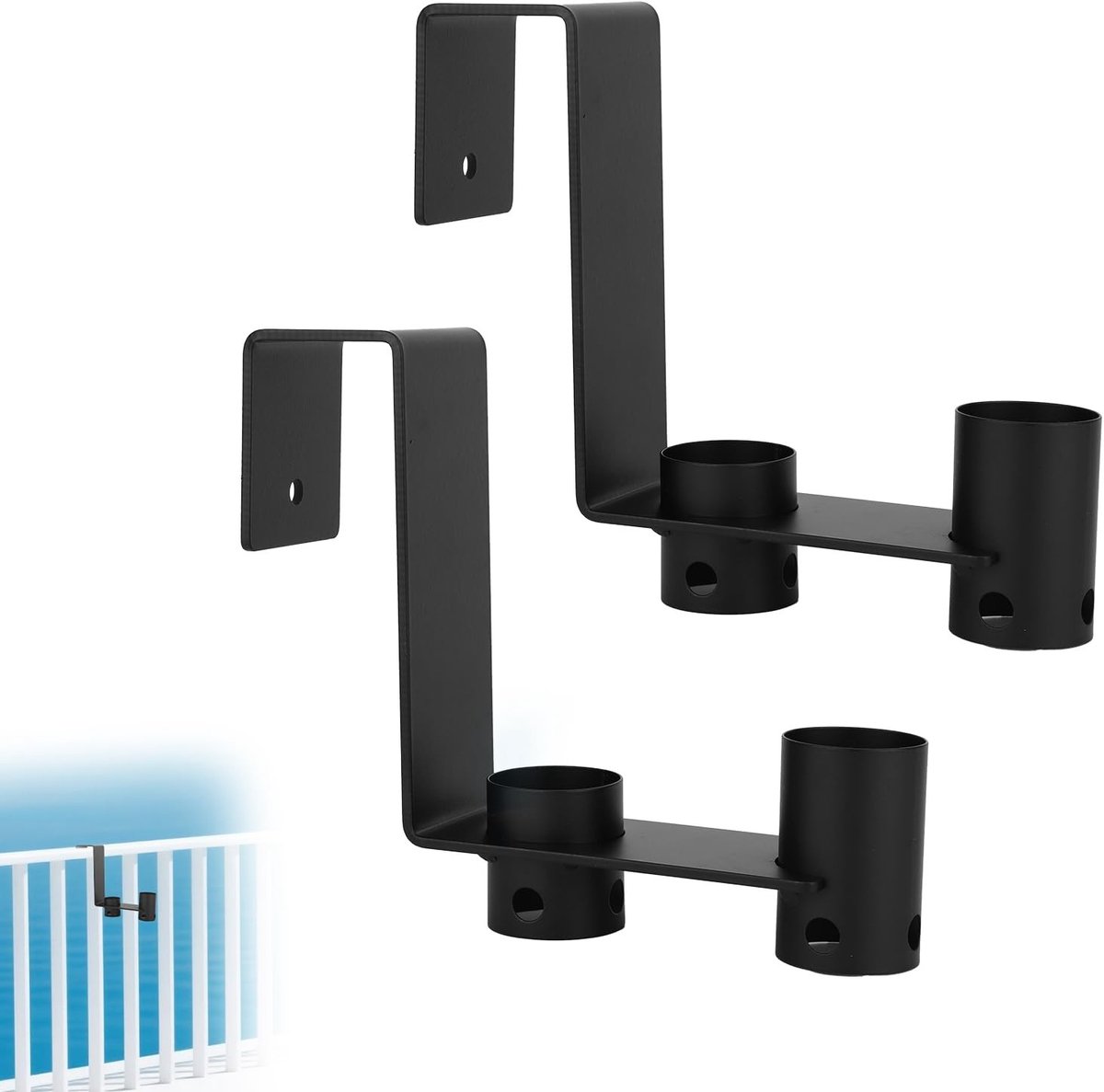 Dailygoods- Zwembadpaalhangers Zware Kwaliteit - 2 Stuks - Haken voor Zwembaduitrusting - Gereedschapshouders - Metalen Haken - Haakbreedte 4,5 cm - Zwembadhaken