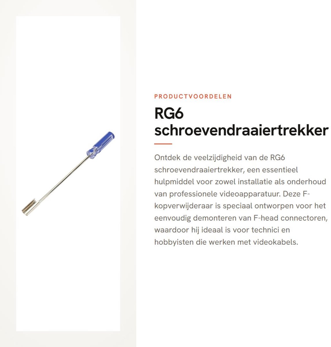 Dailygoods- Schroevendraaiertrekker Flexibel - F-kopverwijderaar - BNC-trekker - 29 cm - Staal - Roestvrij - Connectorverwijderaar