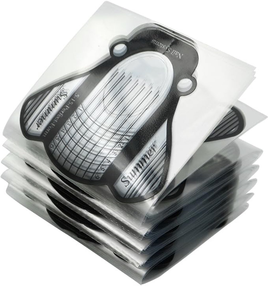 Dailygoods- Nagelsjabloon 100 Stuks - Gelnageltrimpapier - Nagelverlengingssjabloon - Professionele Resultaten - Hoogwaardig PVC - Lichtgewicht en Flexibel - Nagelvormpjes