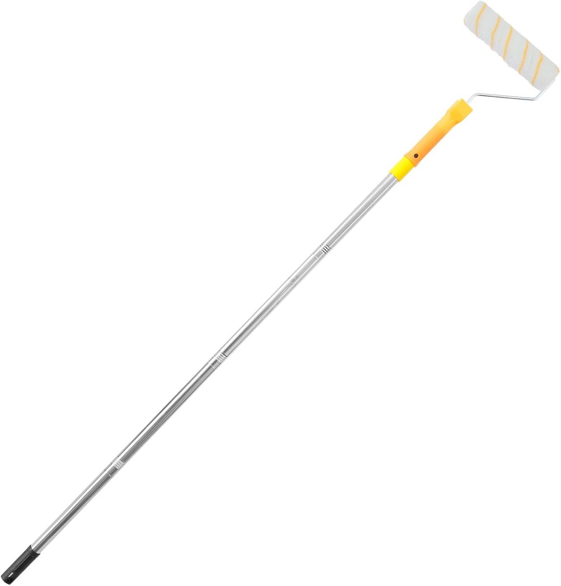 Verfroller met Telescoopstang - Schilderroller Set - Muren en Plafonds Schilderen - Verstelbare Lengte - Tot 190 cm - Zilver