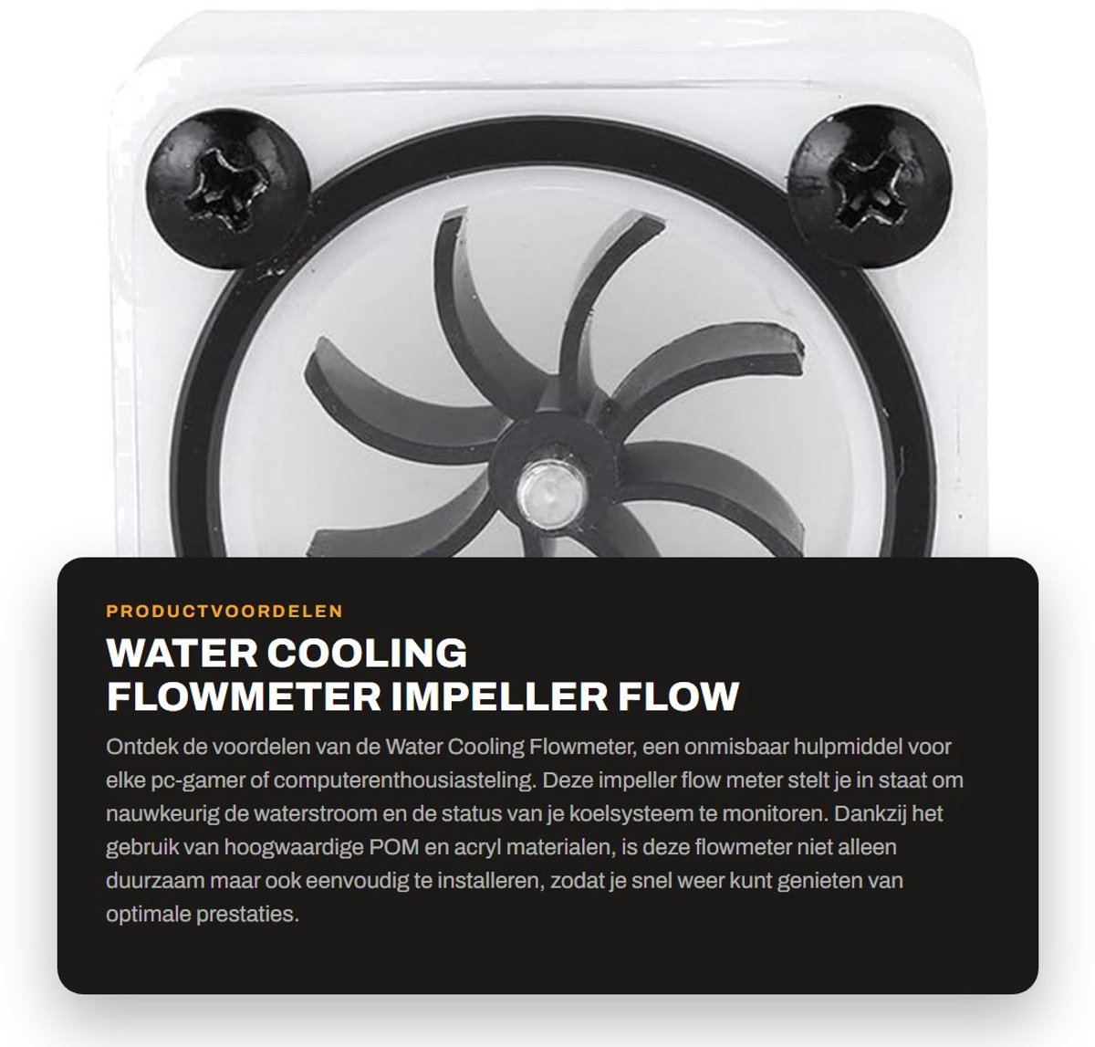 Dailygoods- Debietmeter Waterkoeling - G1/4 Draad - POM/Acryl Materiaal - Eenvoudige Installatie - Duurzaam Gebruik - Siliconen Afdichtring - Watermeter