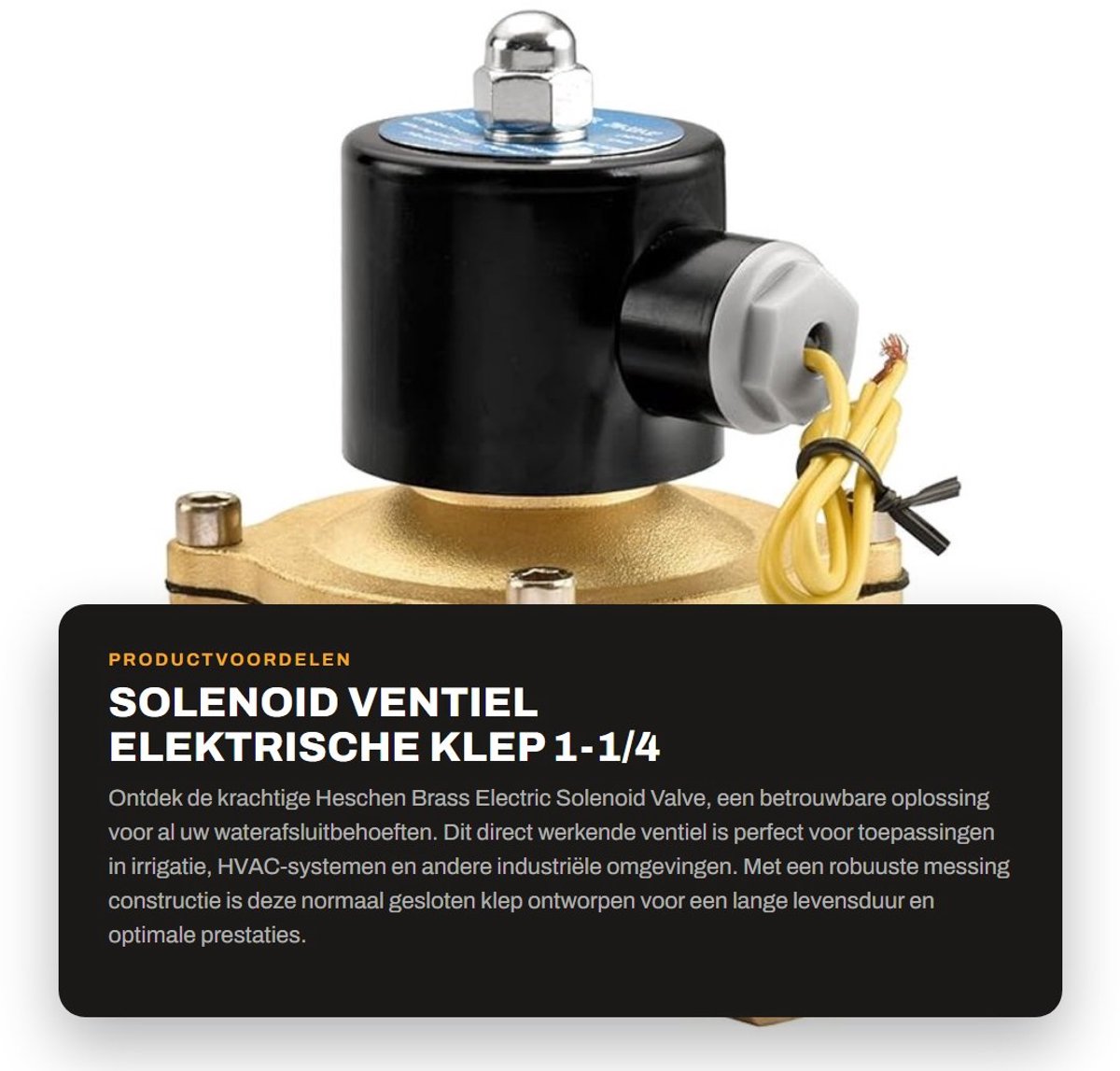 Dailygoods - Solenoid Ventiel - Elektrische Klep - 1-1/4 Inch - Normaal Gesloten - Waterafsluiter - Direct Acting