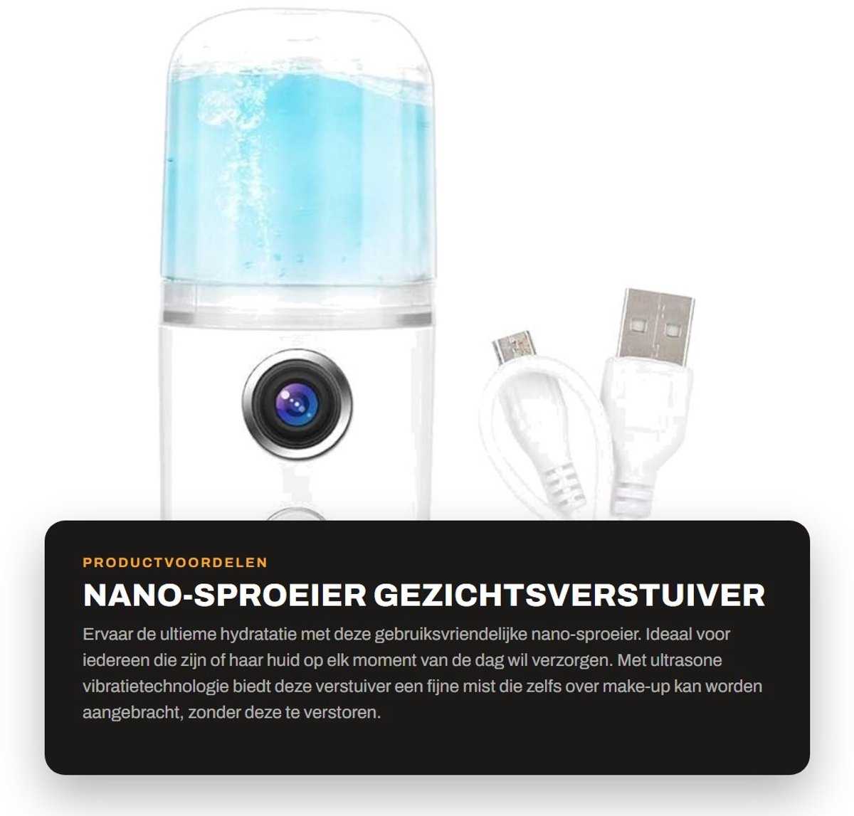 Dailygoods - Nano-sproeier - Gezichtsverstuiver - Hydraterende mist - 30 ml - Mini-sproeier - Geschikt voor huidverzorging - Compact model