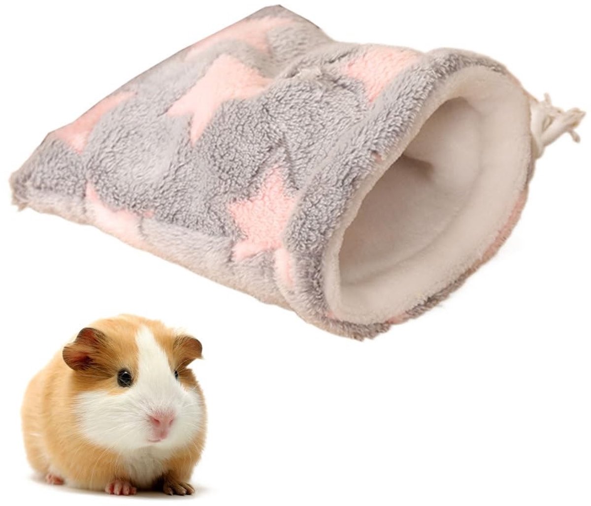 Dailygoods- Slaapzak Warm - Slaapzak Hamster - Slaapzak Cavia - Zachte Schuilplaats - Trekkoord Opening - Ventilatiegaten - Dierenbed