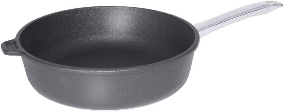 Gegoten Aluminium Pan - Diepe Koekenpan - Dagelijks Koken - Titanium Aluminium Coating - 28 cm - Zwart