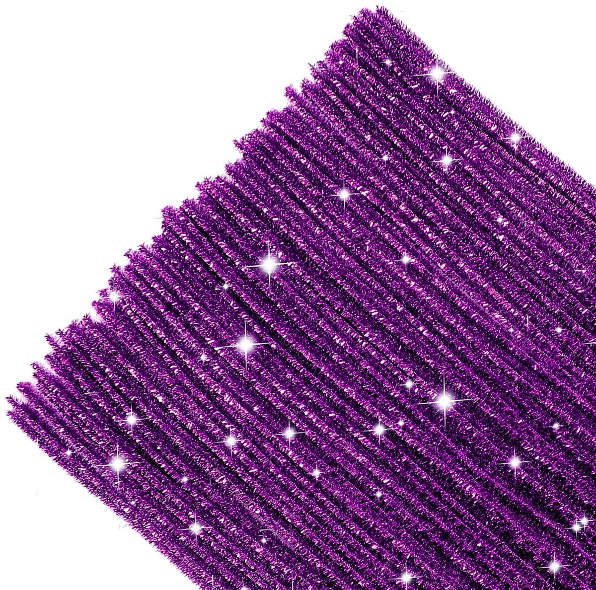 Dailygoods - Paarse Glitter Pijpenragers voor Knutselen, 100 Stuks