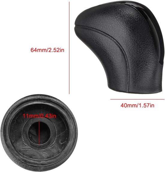 Schakelknop Pook - Versnellingspook Handvat - Voertuig Bediening - 6 Versnellingen Gravering - 11mm Binnendiameter - Zwart — afbeelding 4