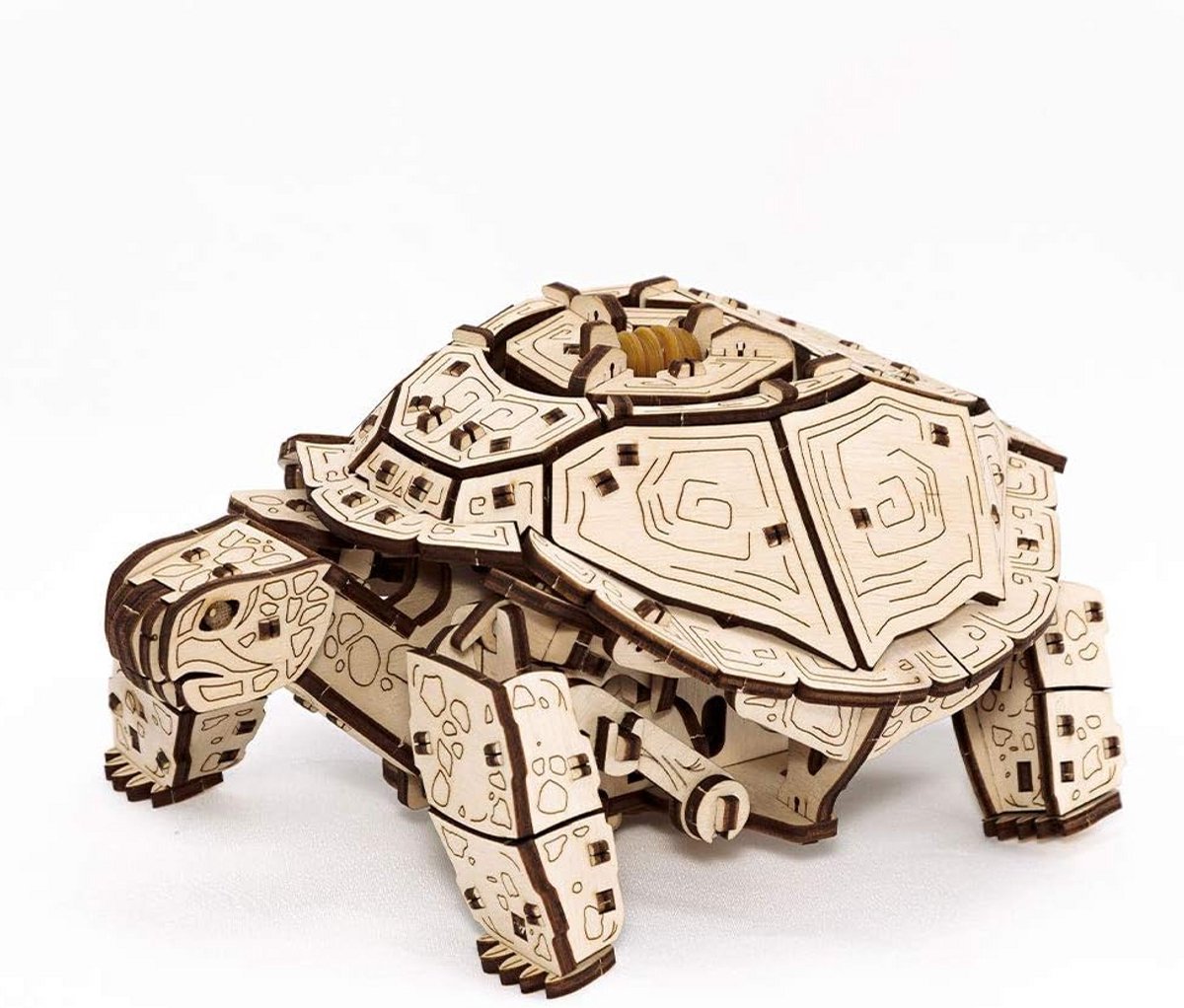Houten Schildpad Puzzel - Mechanisch Model - Hobby Bouwen - Lijmloze Assemblage - 269 Stukjes - Houtkleuren