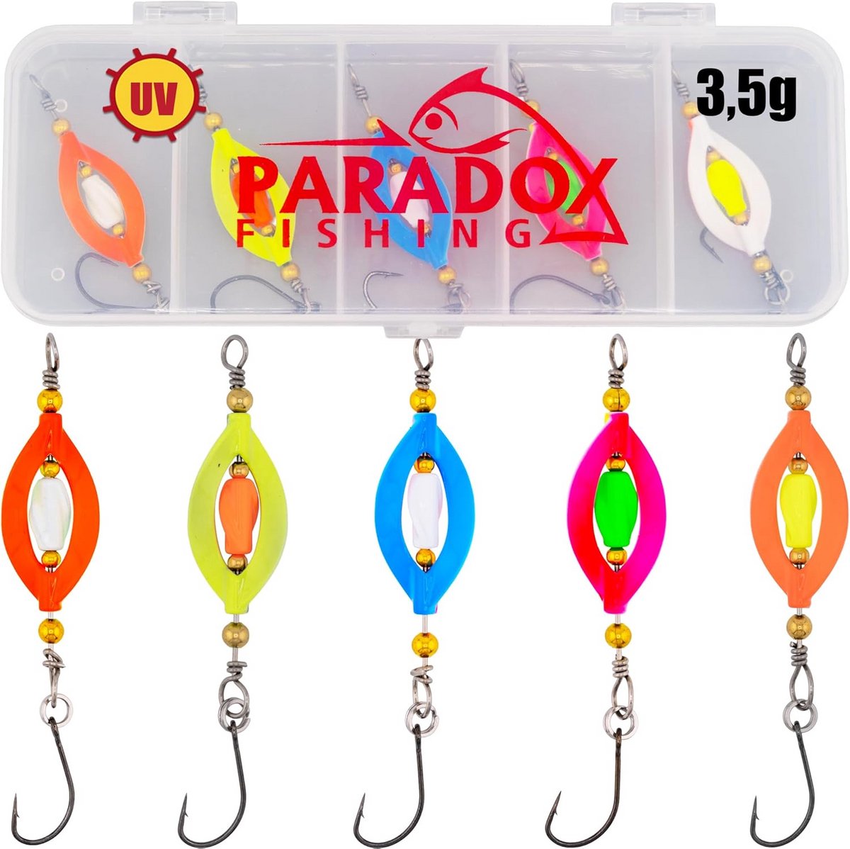 Twister Spinner Set - Forellen Lokaas Spoons - Vissen op Forel - UV-Actief Kleurenspel - 5 x 3.5g - Multicolor
