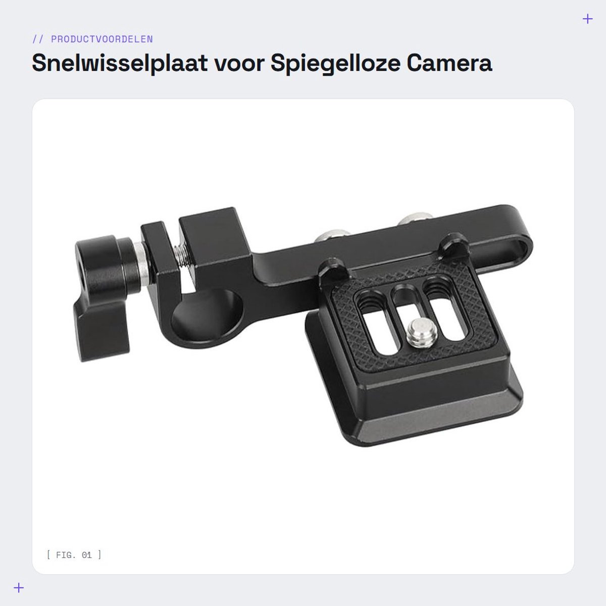 Dailygoods- Snelwisselplaat Arca-type 15 mm stangklem - Bevestiging voor spiegelloze camera's - Aluminium - Lichtgewicht 69 g - Inclusief inbussleutel - Bidirectioneel - Camera Plaat