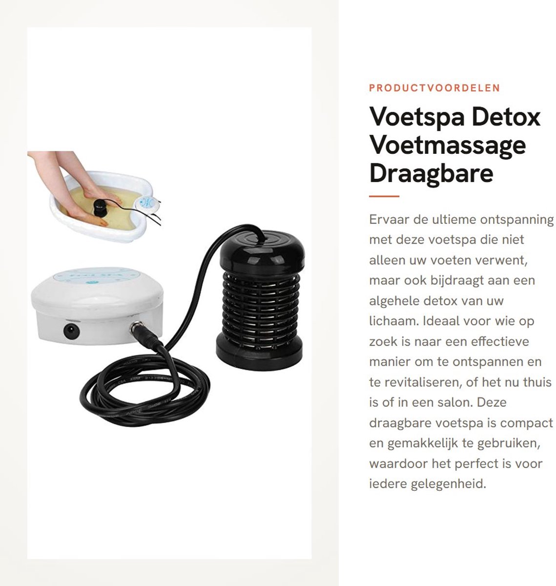 Dailygoods - Voetspa - Detox Voetmassage - Draagbare Voetreinigingsmachine - Gezondheidszorg - Ideaal voor Thuisgebruik - Voor Iedereen