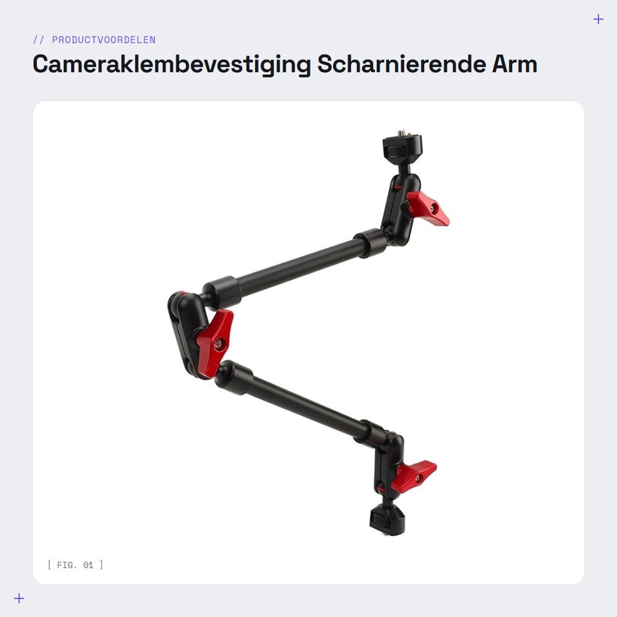 Dailygoods- Cameraklem 22 Inch - Scharnierende Arm - Verstelbare Verlengstang - Aluminium Constructie - 360 Graden Draaiing - Premium Stabiliteit - Cameraarm
