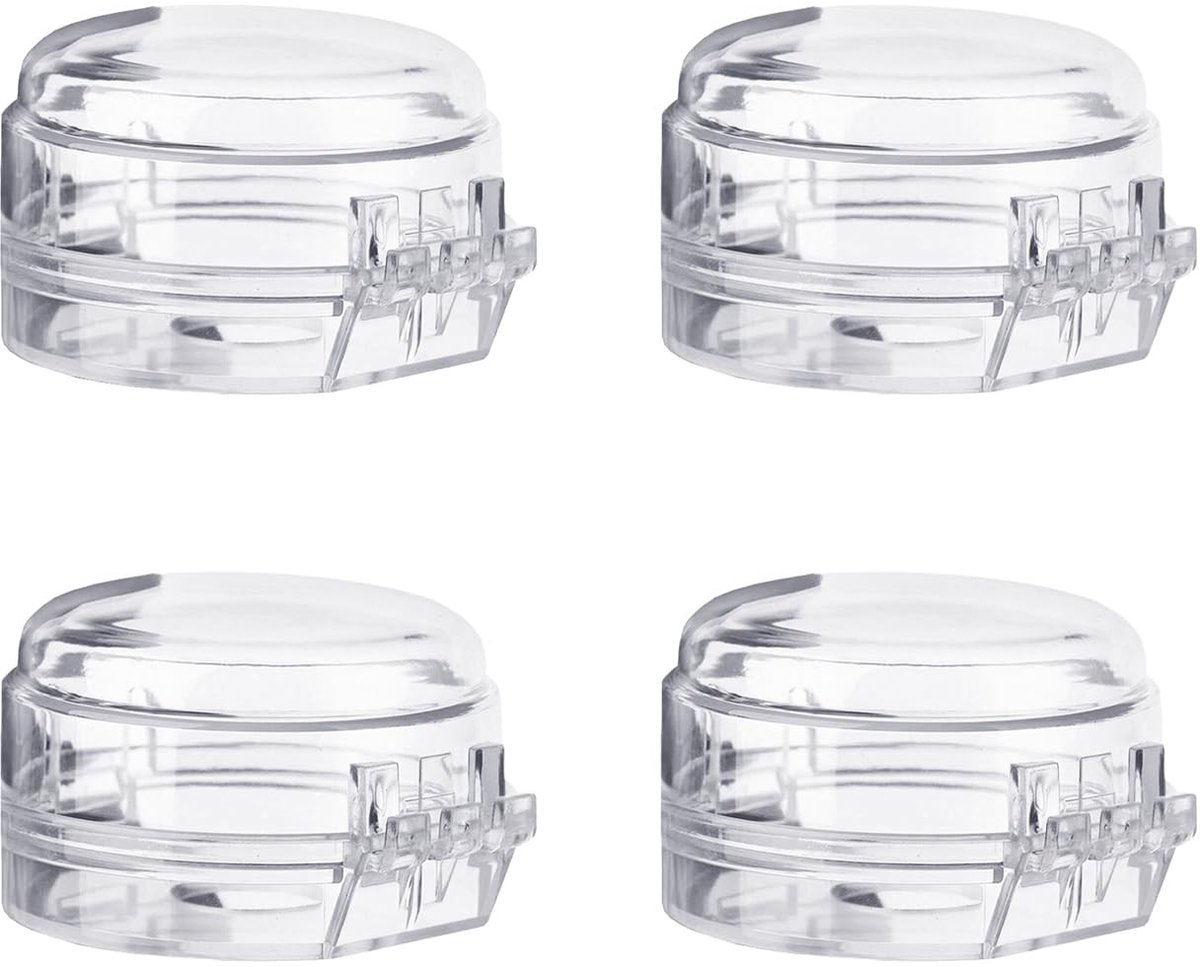 Dailygoods- Gasfornuis Knop Beschermkap 4 Stuks - Transparante Afdekking - Afneembare Knop - Kinderbeveiliging - Oliedichte Bescherming - Polypropeen Materiaal - Knopbescherming