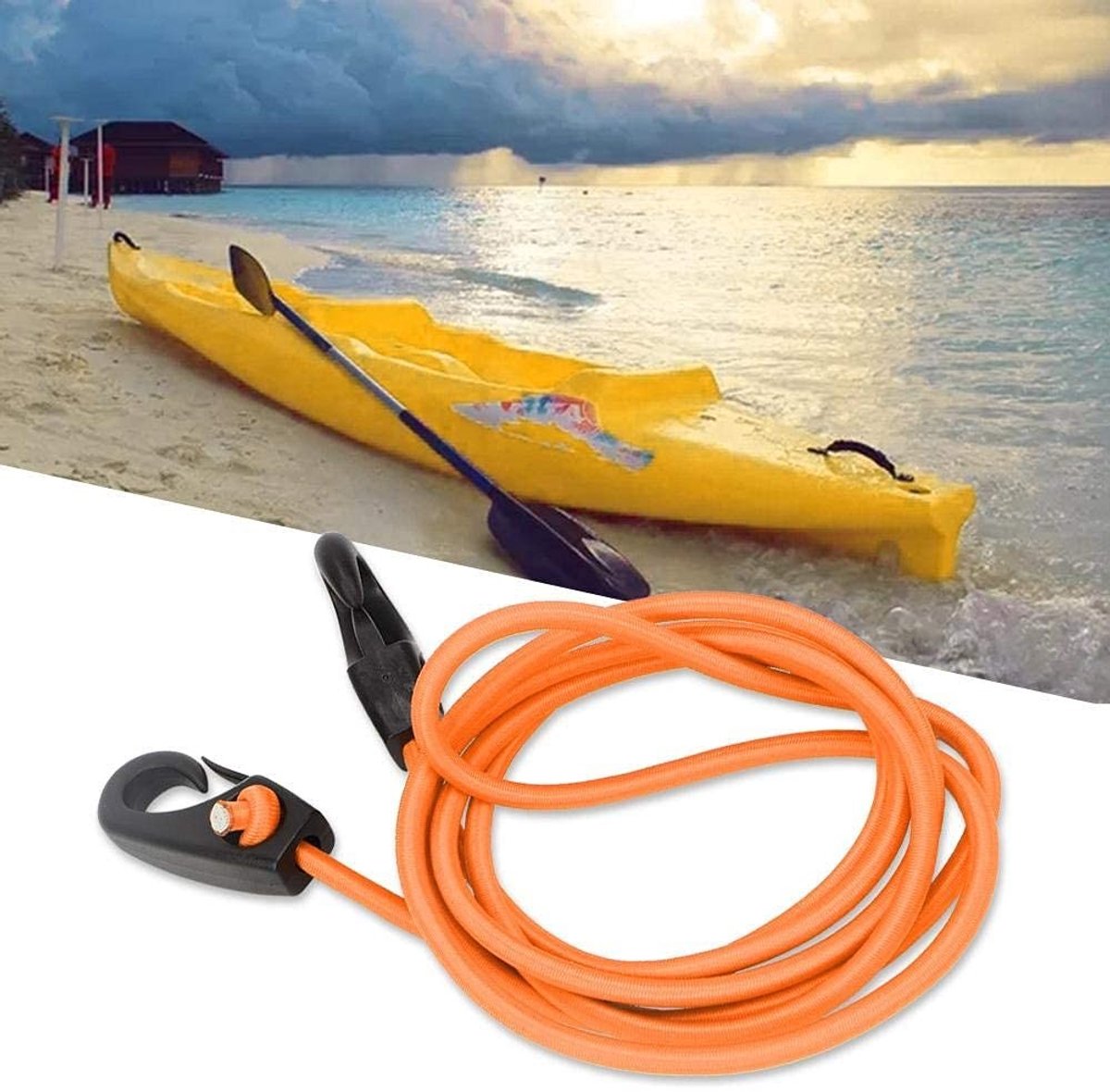 Dailygoods- Sleptouw 189 cm - Elastisch Nylon - Dubbele Karabijnhaak - Lichtgewicht - Duurzaam - Hoogwaardige Sterkte - Peddeltouw