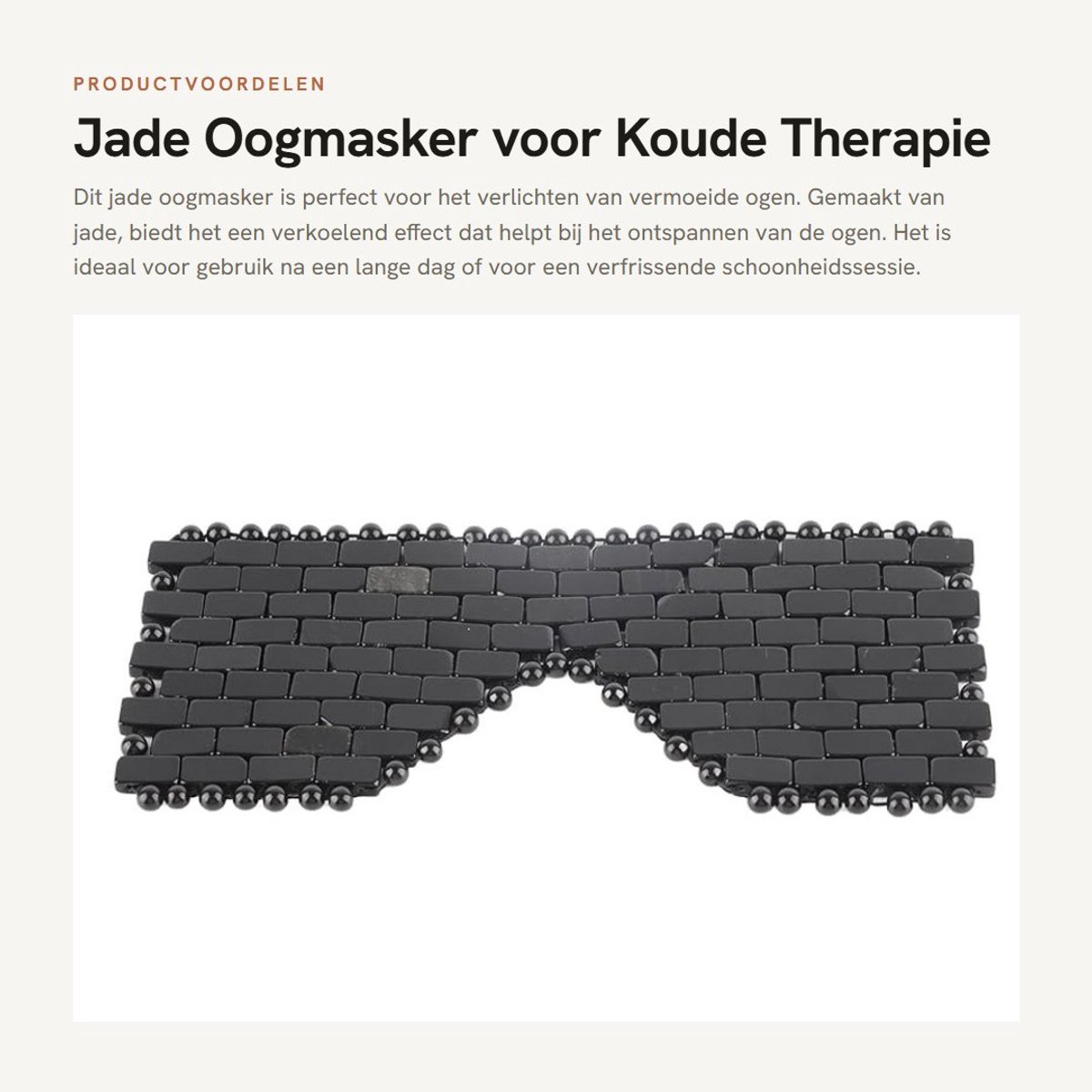 Dailygoods- Oogmasker Jade - Verkoelend Slaapmasker - Koude Therapie - Oogbehandeling - Massageapparaat - Afmetingen 21 x 9,5 cm
