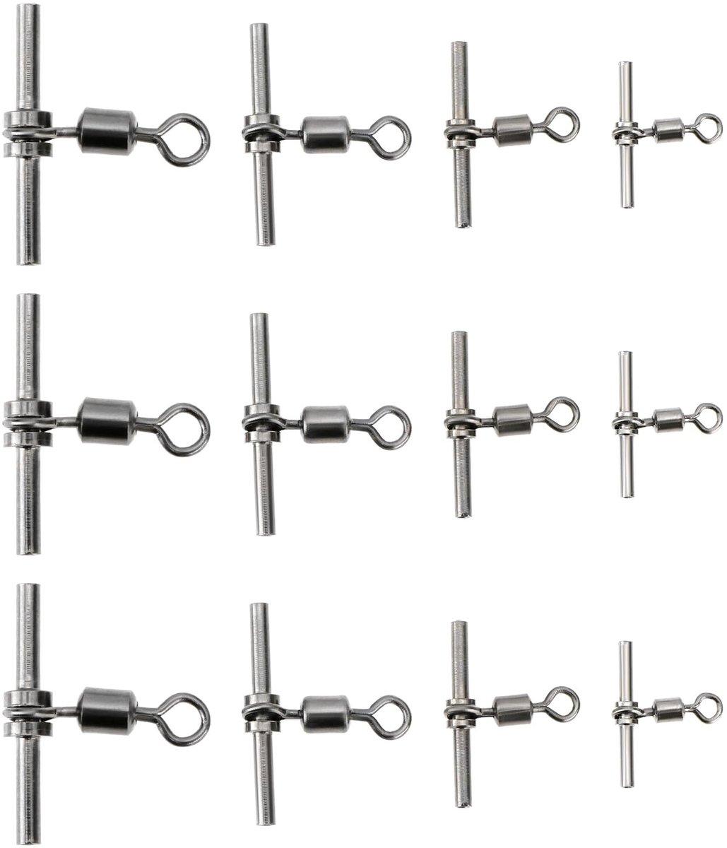 Dailygoods- Visswivels 40 Stuks - 3-Weg T-Vorm - Messing - Voor Zoetwater/Zoutwater - Schokbestendig - Hoogwaardige Sterkte - Vissystemen