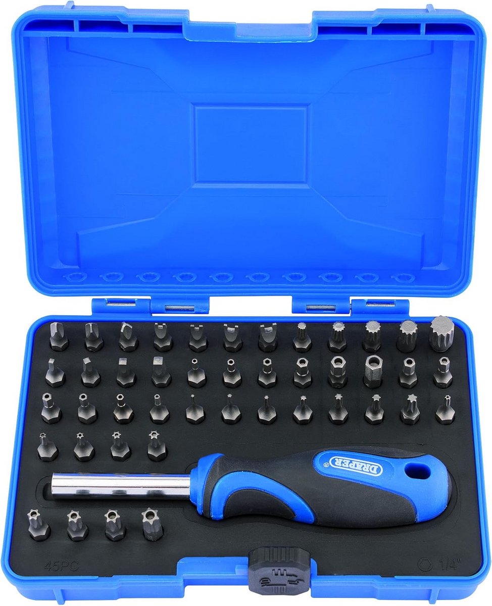 Schroevendraaier Set - Bitset Driver - Klus Klussen - Chroom-Vanadium Staal - 45 Stuks - Zwart Blauw
