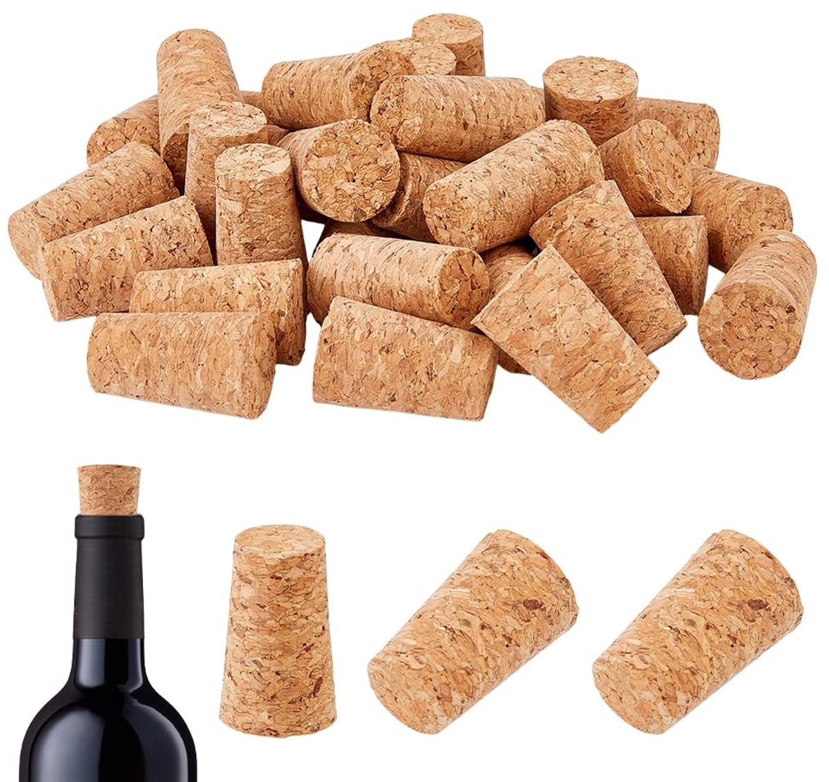 Dailygoods- Kurken 30 Stuks - Houten Wijnfles Stopper - Lekvrije Pluggen - Afdichting - Natuurlijke Kurk - Lichtgewicht Ontwerp - Flesstopper